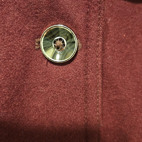 Laundry By Shelli Segal Deep Red Belted Wool Blend Peplum Coat - Picture 6 of 13